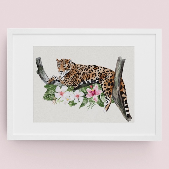 Jaguar Watercolor Illustration Wall Art Print Poster Unframed - Picture 10 of 10